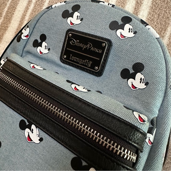 Loungefly | Bags | Loungefly Disney Parks Mickey Mouse Denim Mini ...